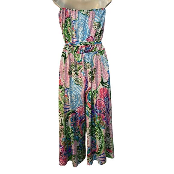 Ivy Lane Women’s Strapless Romper with Elastic Waist Multicolor Size M - Picture 2 of 9